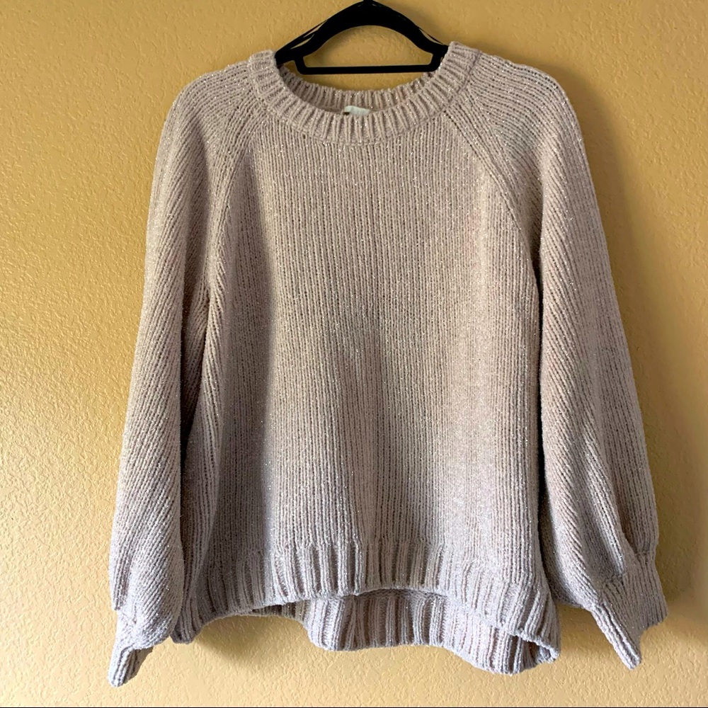 H&M Sparkly Beige Women’s Sweater - Size Medium